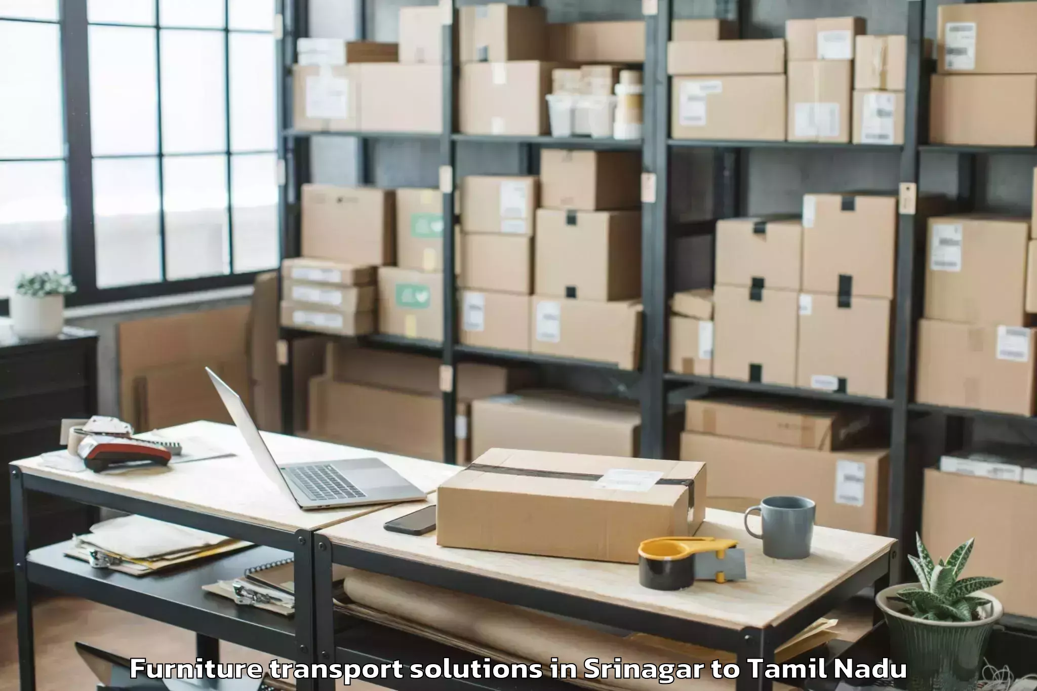 Affordable Srinagar to Kalpakkam Furniture Transport Solutions